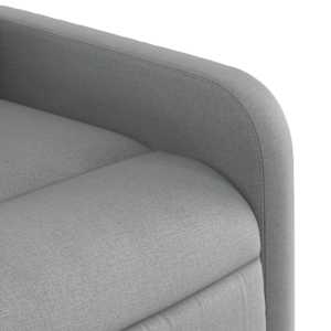 Zvedací masážní polohovací křeslo světle šedé textil - obrázek 11