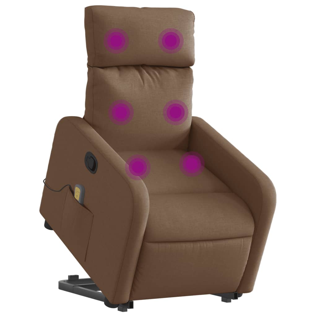 Thumbnail - vidaXL Massagesessel mit Aufstehhilfe Braun Stoff
