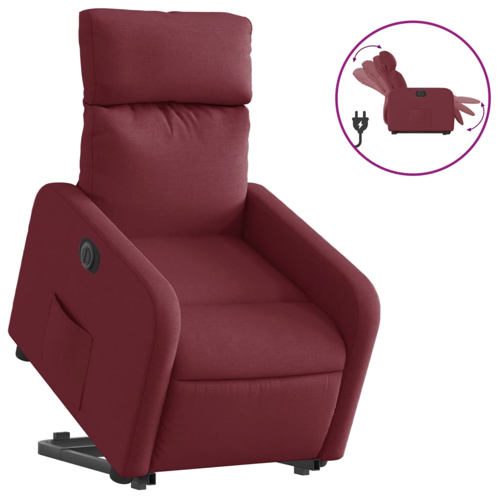 Thumbnail - vidaXL Relaxsessel mit Aufstehhilfe Elektrisch Weinrot Stoff