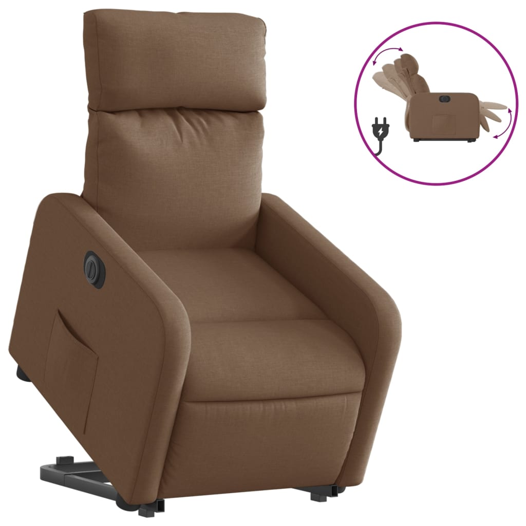 Thumbnail - vidaXL Relaxsessel mit Aufstehhilfe Elektrisch Braun Stoff