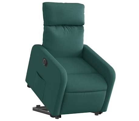 vidaXL eldrevet l&aelig;nestol med l&oslash;ftefunktion stof m&oslash;rkegr&oslash;n