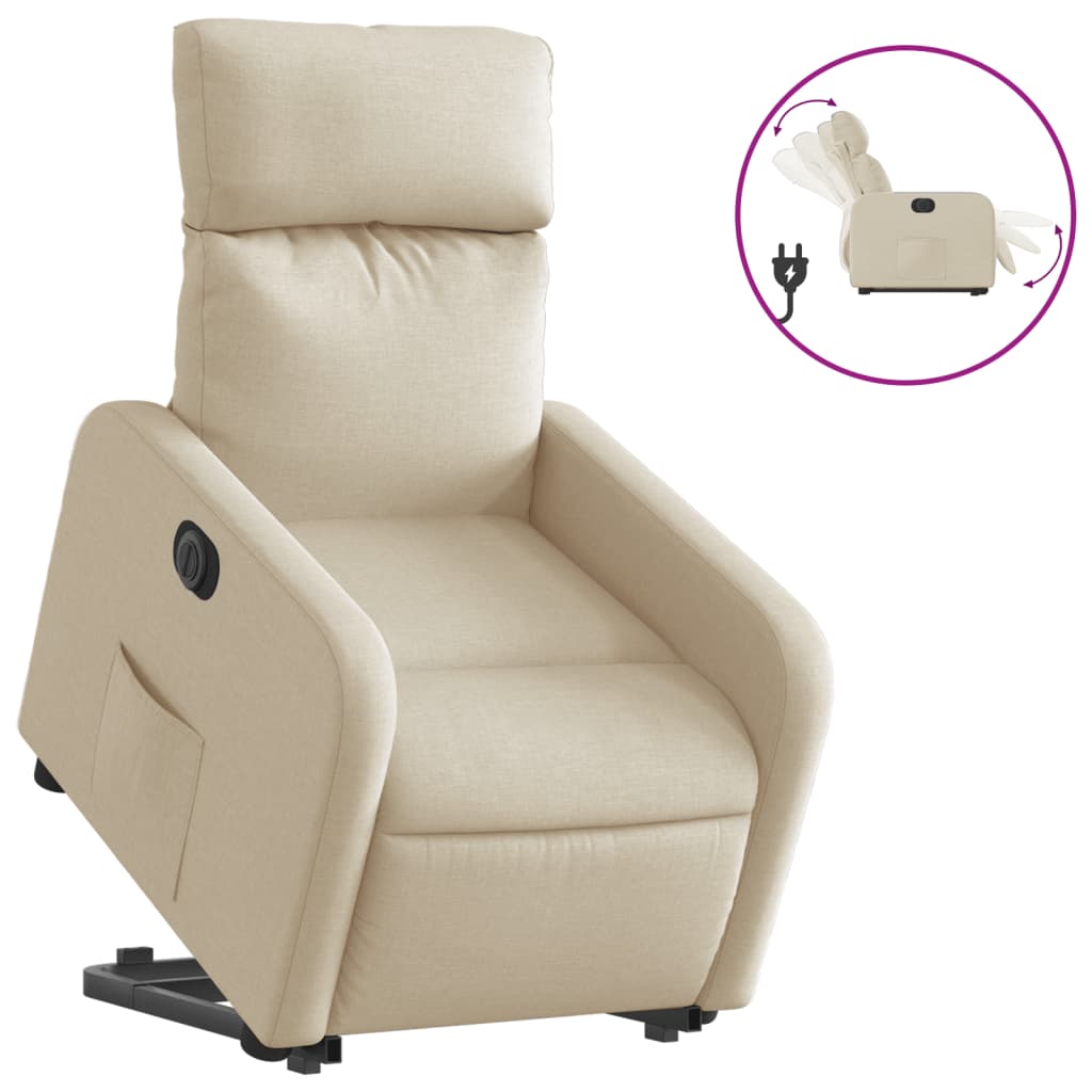 Thumbnail - vidaXL Relaxsessel mit Aufstehhilfe Elektrisch Creme Stoff