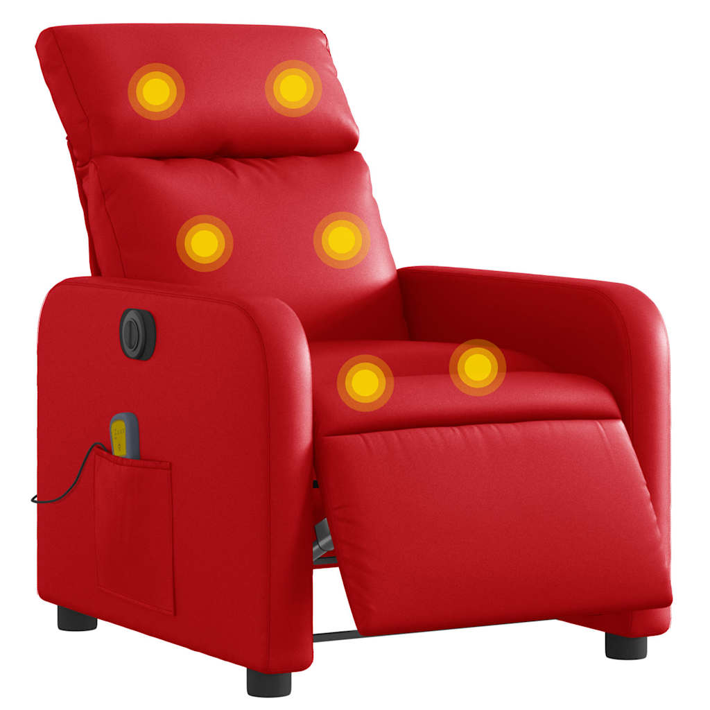 vidaXL - Massagestoel - verstelbaar - elektrisch - kunstleer - rood