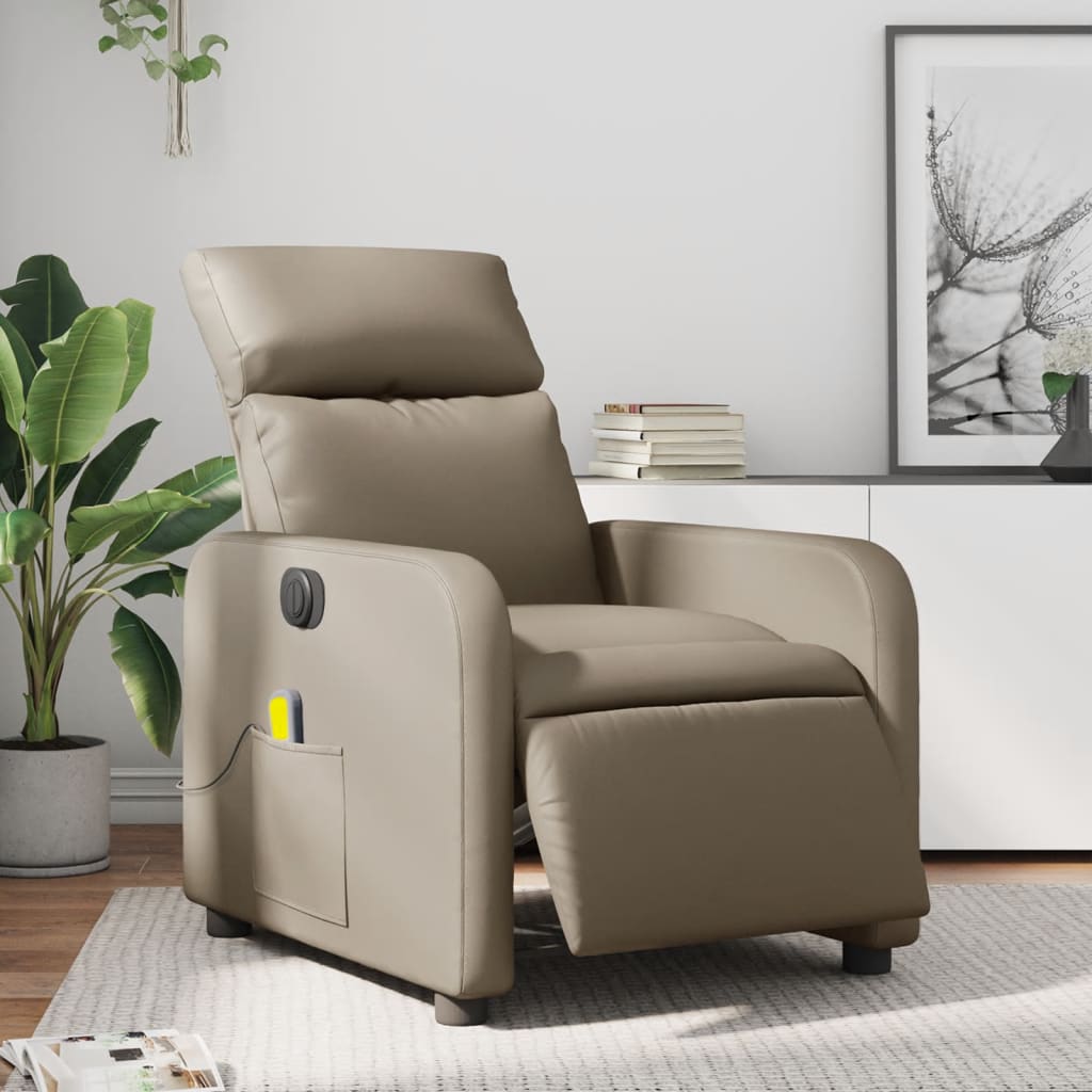 Massagesessel Elektrisch Cappuccino-Braun Kunstleder