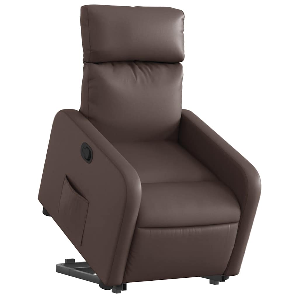 vidaXL Sta-op-fauteuil verstelbaar kunstleer bruin afbeelding