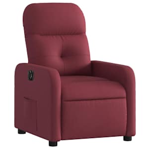 Elektrické polohovací křeslo vínové textil - obrázek 4