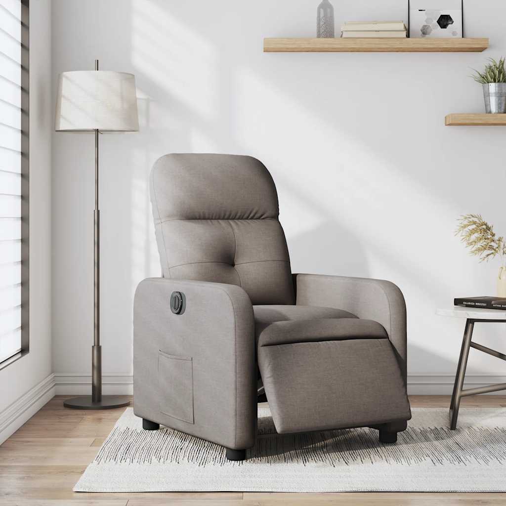 Elektrické polohovací křeslo taupe textil - obrázek 15