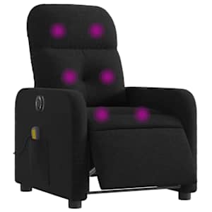 Elektrické masážní polohovací křeslo černé textil - obrázek 3
