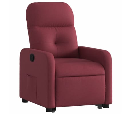 vidaXL Sillón reclinable elevable tela rojo tinto