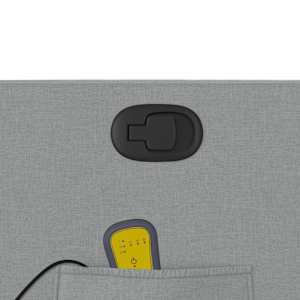 Zvedací masážní polohovací křeslo světle šedé textil - obrázek 12
