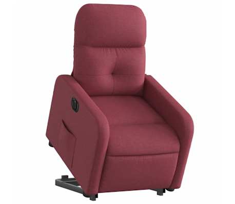 vidaXL Sta-op-stoel elektrisch verstelbaar stof wijnrood