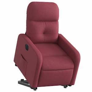 Elektrické zvedací polohovací křeslo vínové textil - obrázek 3