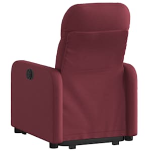 Elektrické zvedací polohovací křeslo vínové textil - obrázek 5