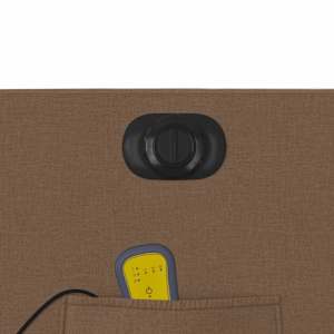 Elektrické zvedací masážní polohovací křeslo hnědé textil - obrázek 13