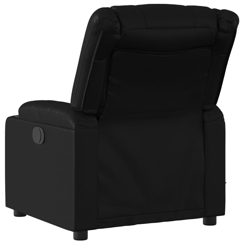 Massage Recliner Chair Adjustable Reclining Armchair Black Faux Leather vidaXL - Picture 6 of 12