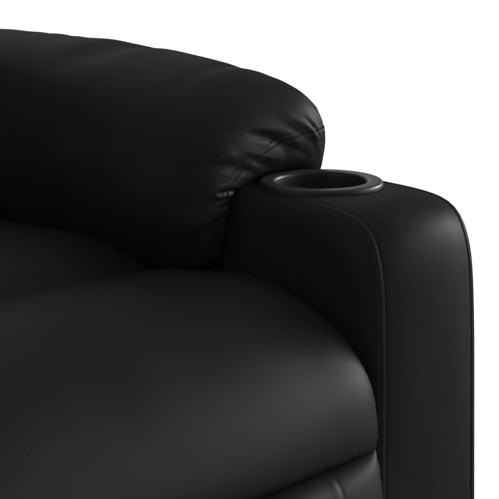 Massage Recliner Chair Adjustable Reclining Armchair Black Faux Leather vidaXL - Picture 10 of 12