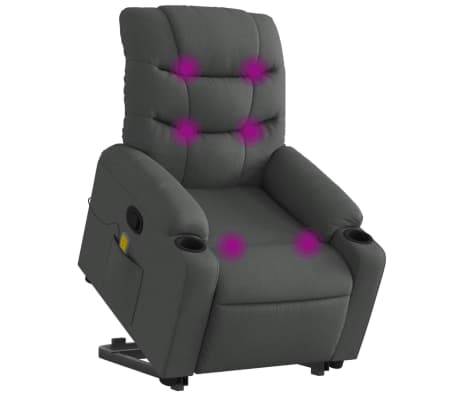 vidaXL Stand up Massage Recliner Chair Dark Grey Fabric