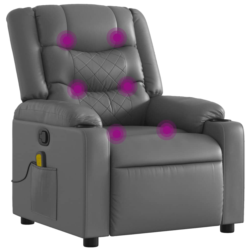 Massagesessel Relaxsessel Grau Kunstleder vidaXL - Produktbild 1