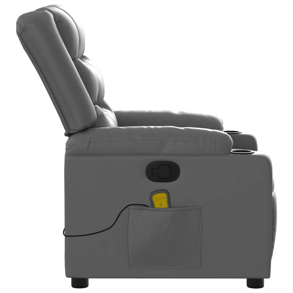 Massagesessel Relaxsessel Grau Kunstleder vidaXL - Produktbild 7
