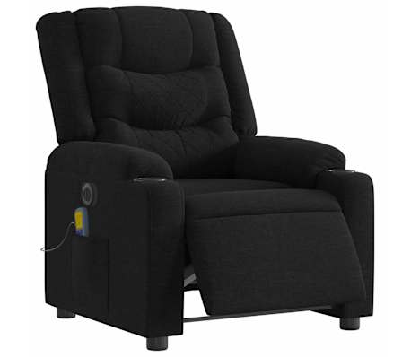 vidaXL Fauteuil inclinable de massage électrique noir tissu