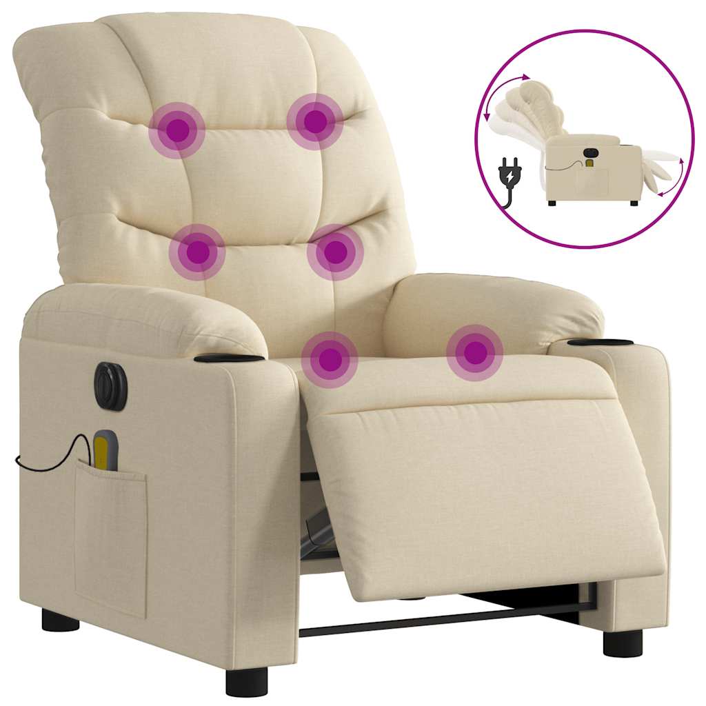 Electric Massage Recliner Chair Cream