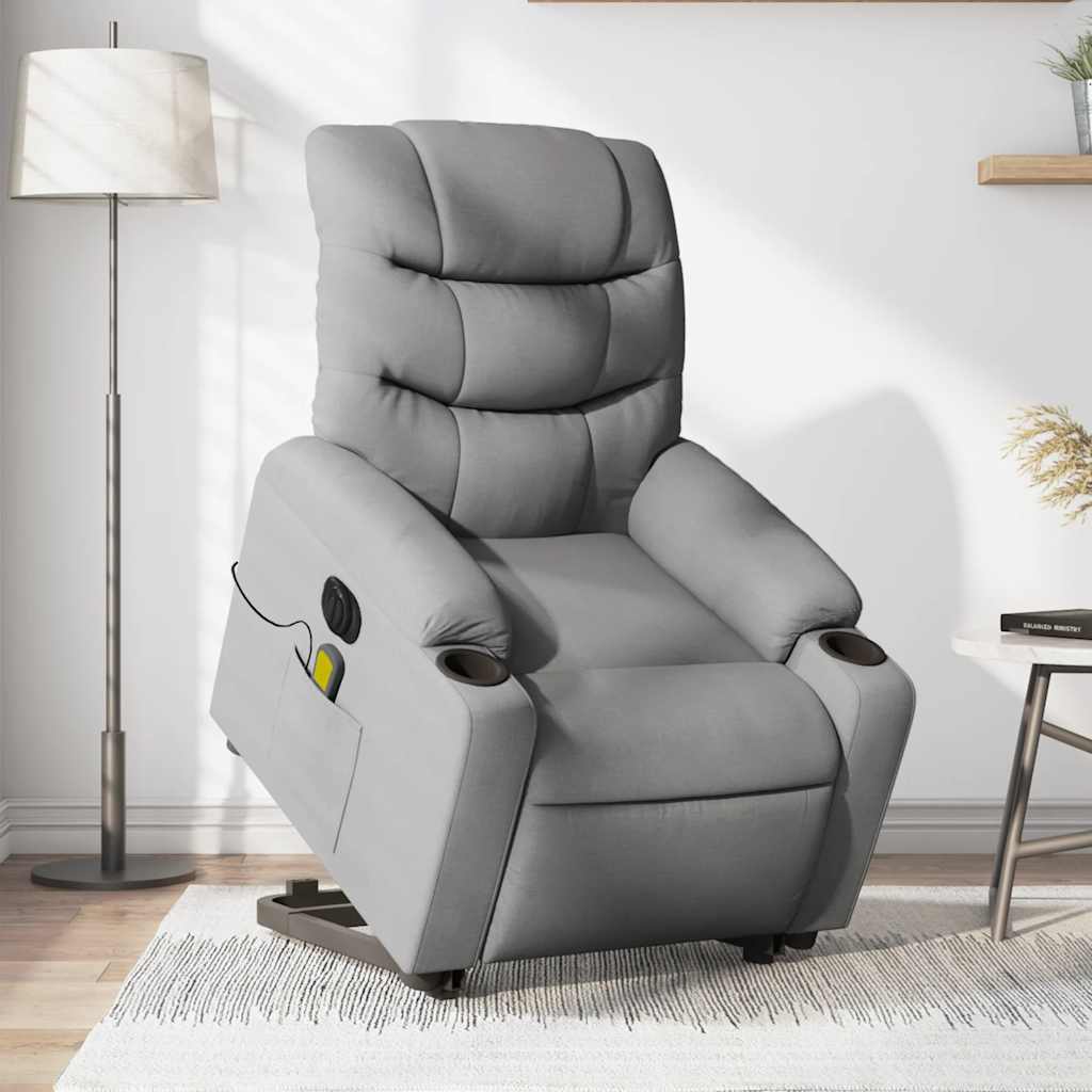 Electric Stand Up Massage Recliner Chair Light Grey