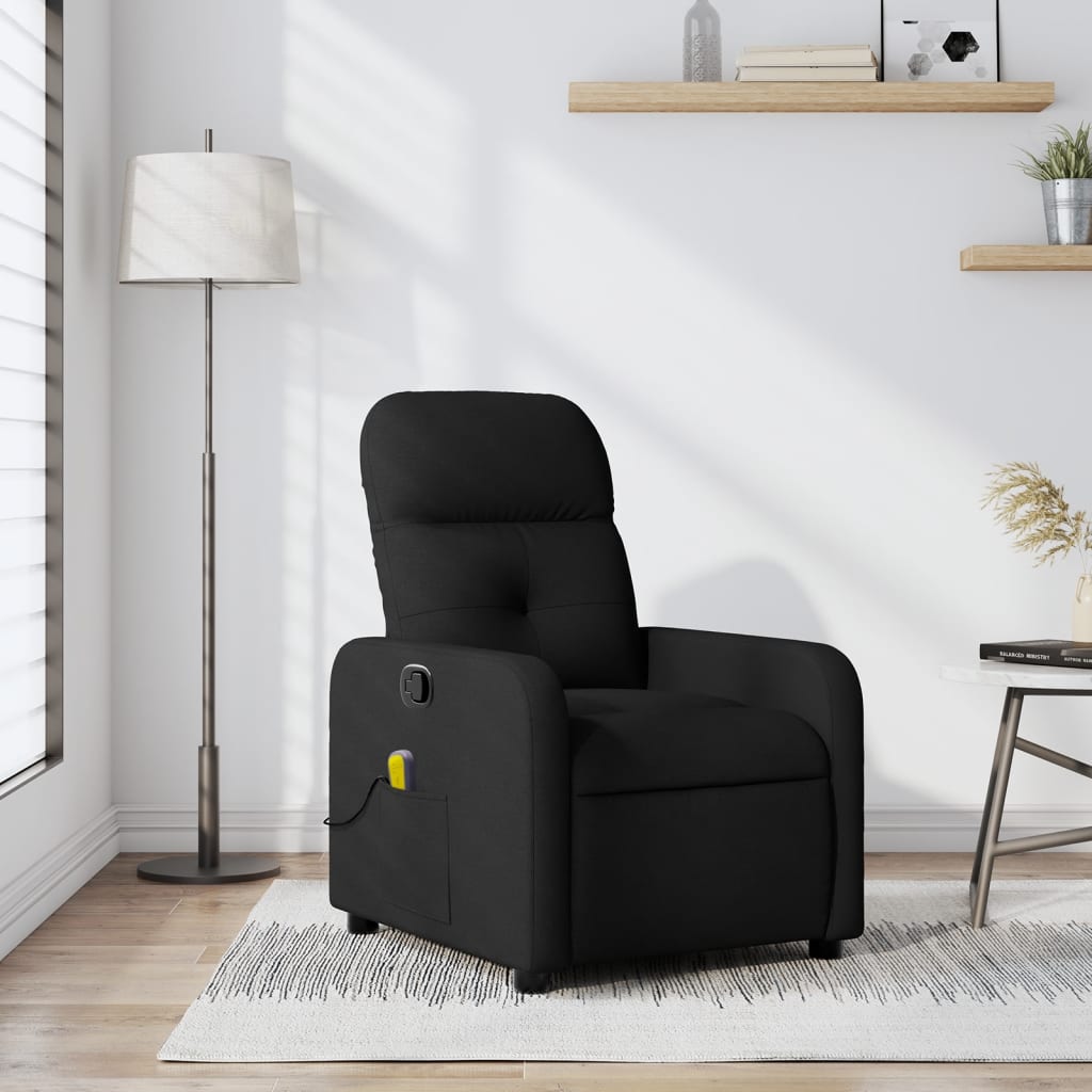 vidaXL Massage-Relaxsessel, schwarzer Stoff