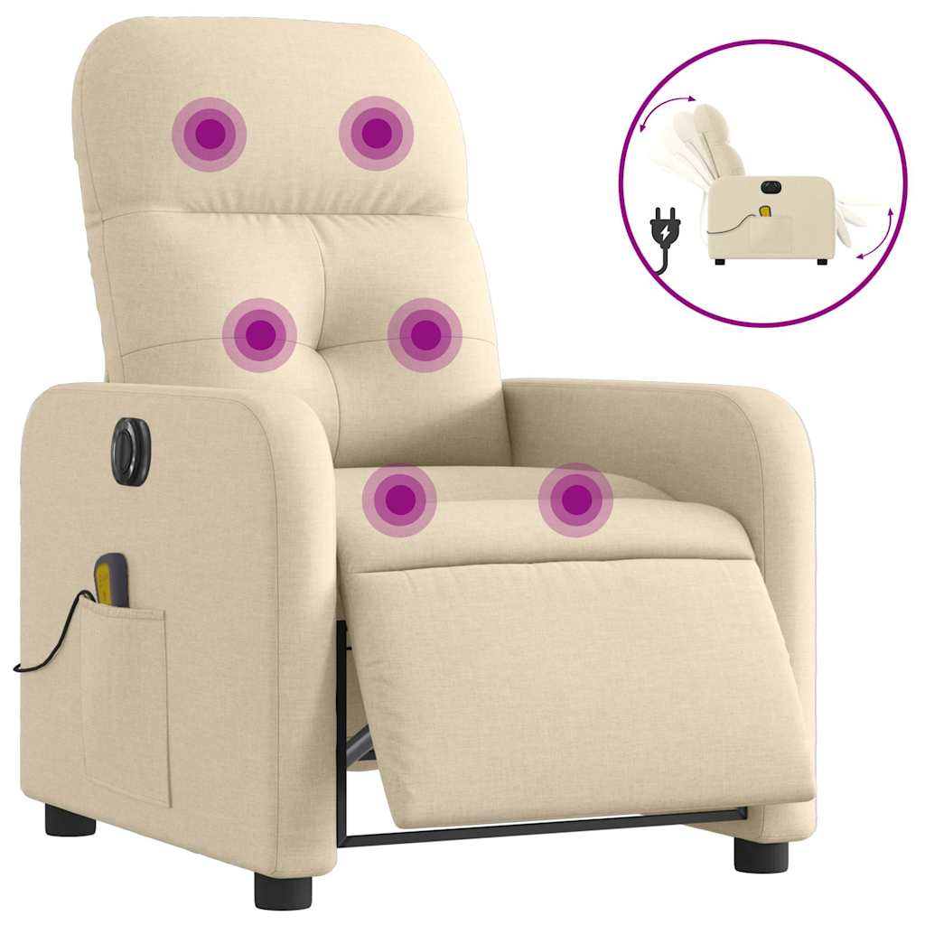 Electric Massage Recliner Chair Cream
