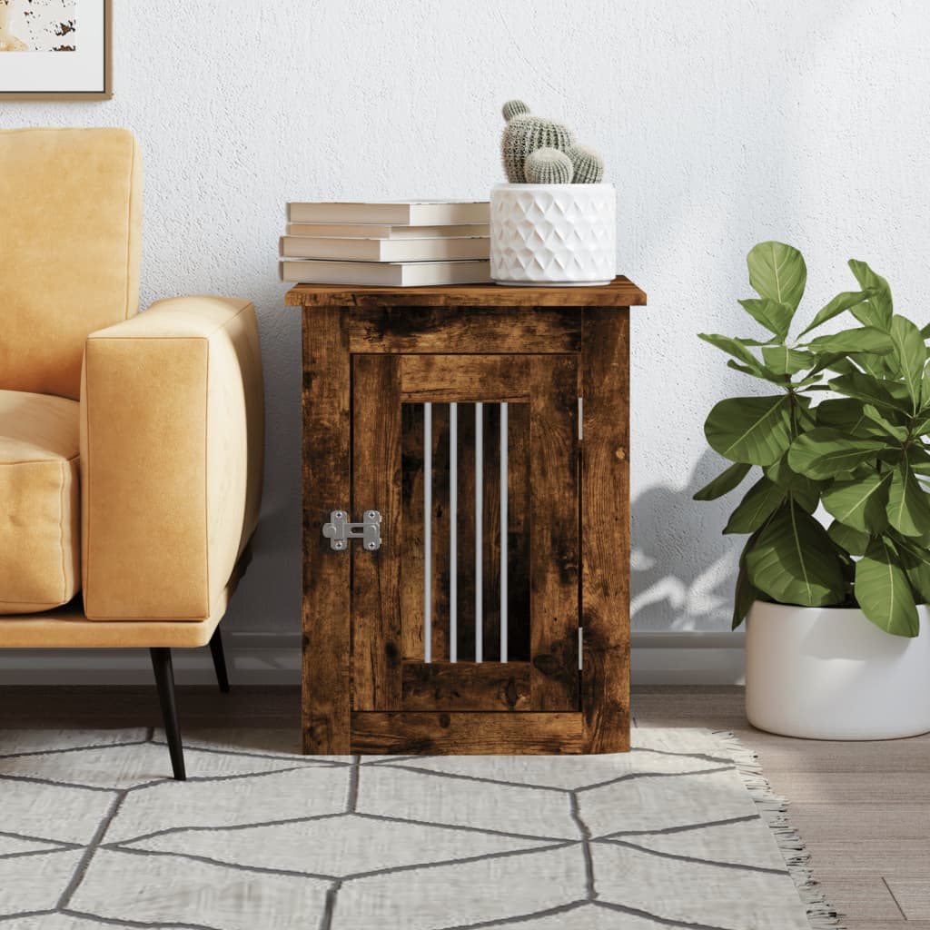 vidaXL Hondenbench 45x62x59 cm bewerkt hout gerookt eikenkleurig afbeelding