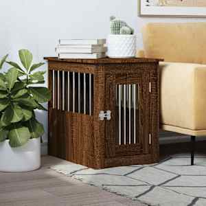 Boks za psa rjavi hrast 45x62x59 cm inženirski les