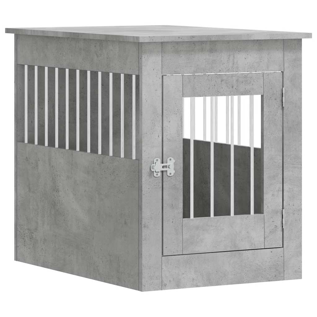 vidaXL PsĂ­ bouda a koncovĂ˝ stolek betonovÄ› ĹˇedĂˇ 55x80x68 cm kompozit
