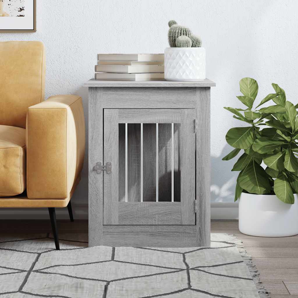 vidaXL Ladă pentru câini, gri sonoma, 55x80x68 cm, lemn compozit