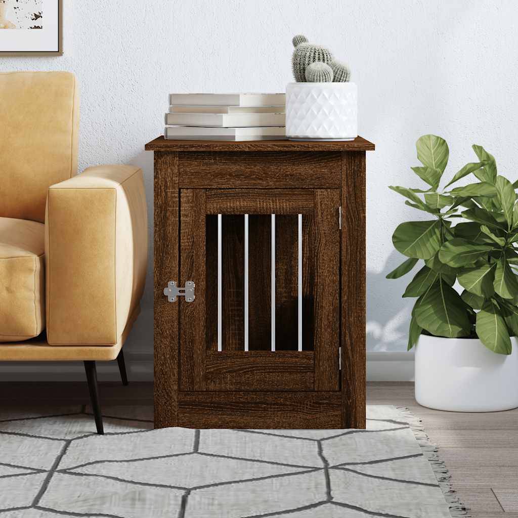 vidaXL Nábytková prepravka pre psa hnedý dub 55x80x68 cm kompoz. drevo