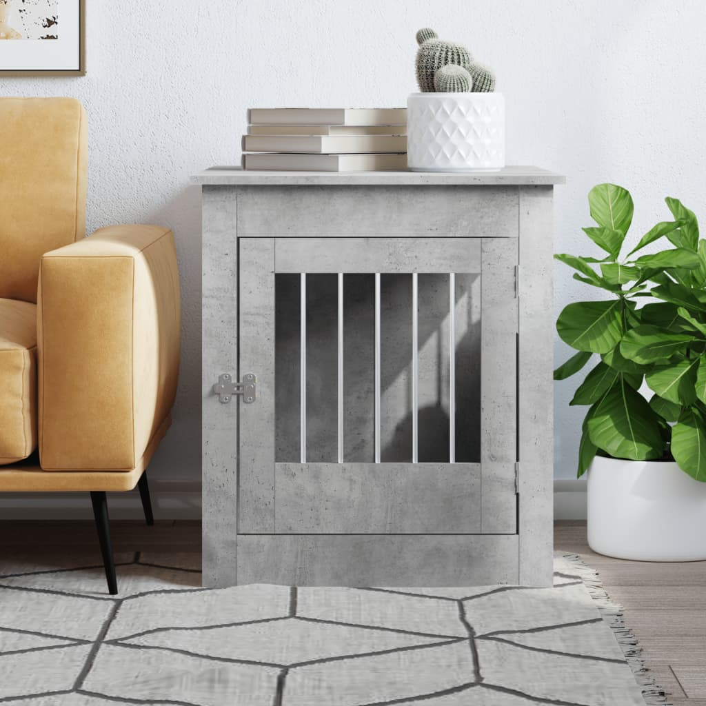 vidaXL Nábytková prepravka pre psa betón. sivá 64,5x80x71cm komp.drevo