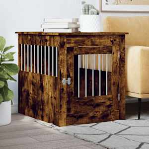 Boks za psa dimljen hrast 64,5x80x71 cm inženirski les