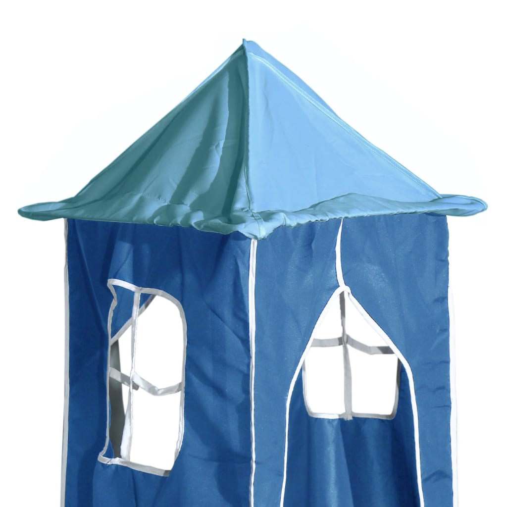 Kinderhoogslaper met toren 80x200 cm massief grenenhout blauw image 13