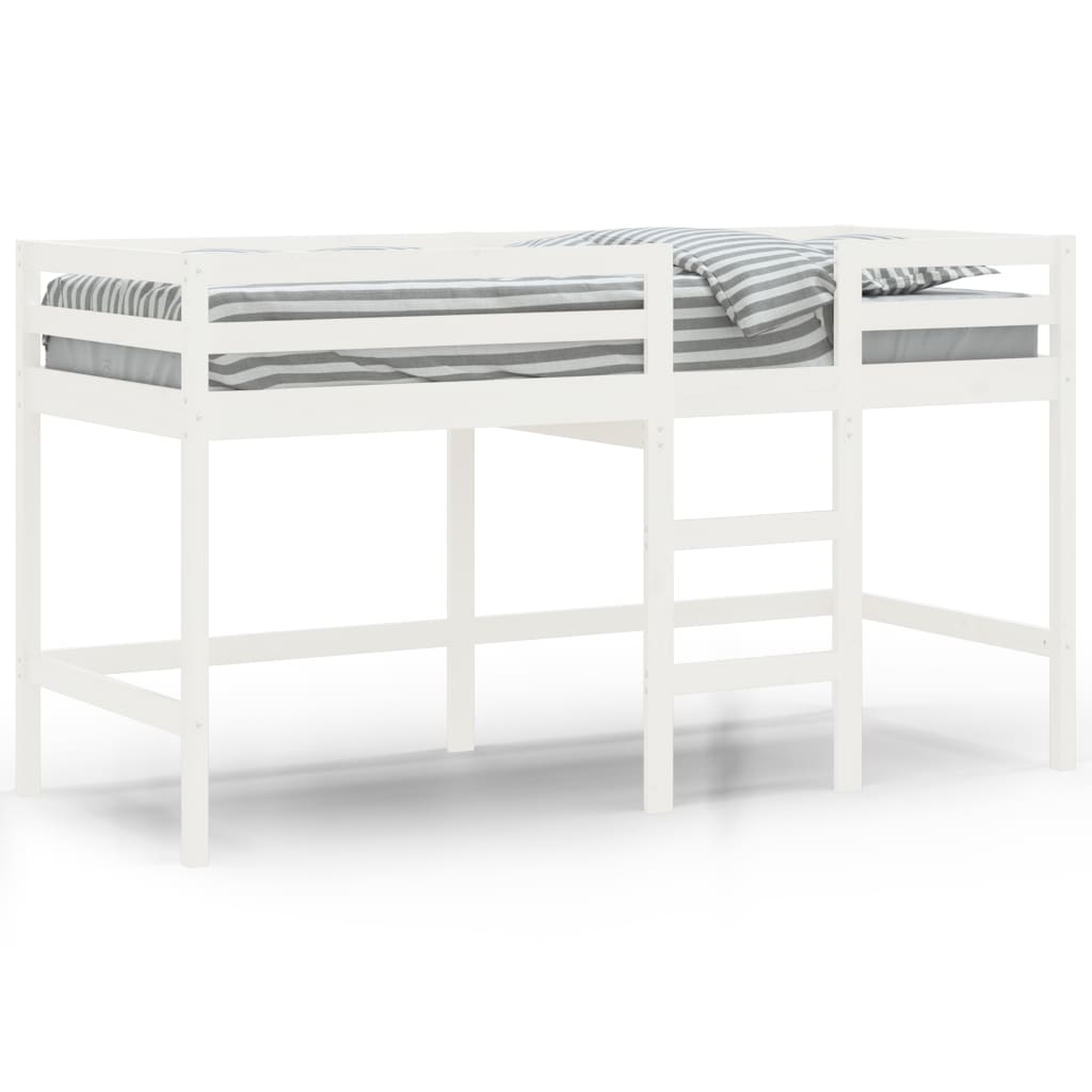 Thumbnail - vidaXL Kinderhochbett mit Leiter Weiß 90x200 cm Massivholz Kiefer