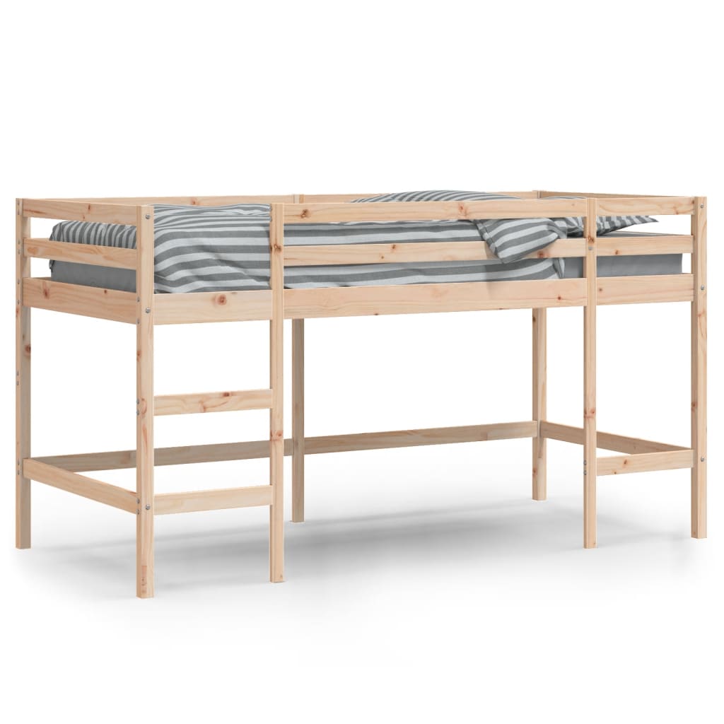 vidaXL Lasten parvisänky tikkailla 80x200 cm täysi mänty
