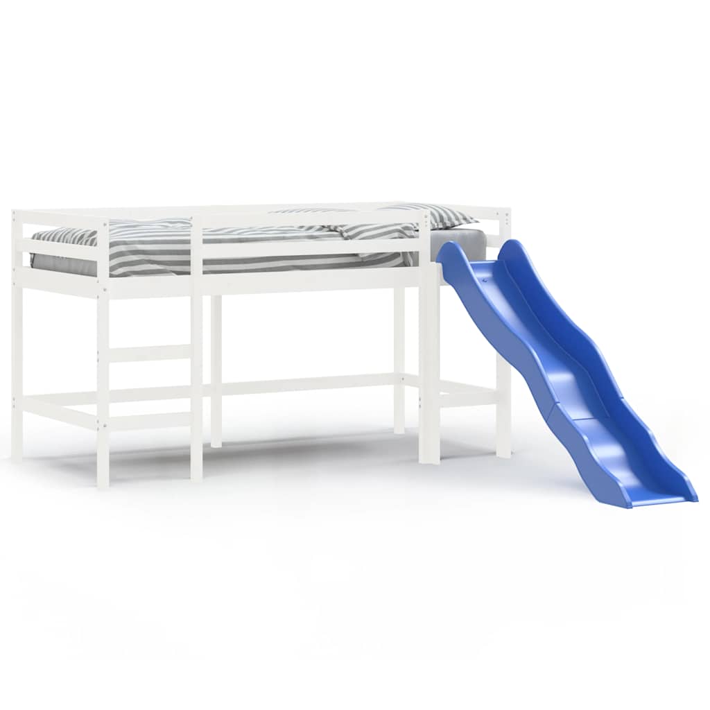 Thumbnail - vidaXL Kinderhochbett mit Rutsche Weiß 90x200 cm Massivholz Kiefer