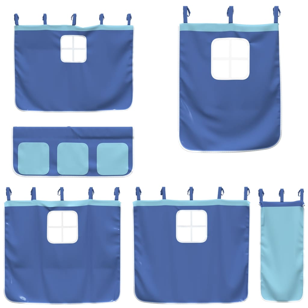 vidaXL Gordijnen voor hoogslaper polyester blauw afbeelding
