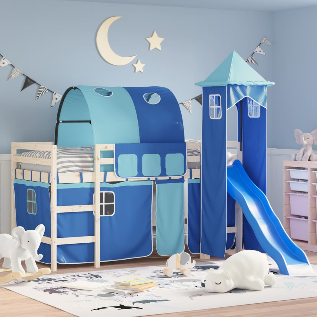  Curtains for Loft Bed with Tunnel and Tower Blackout Bed Tent Canopy vidaXL