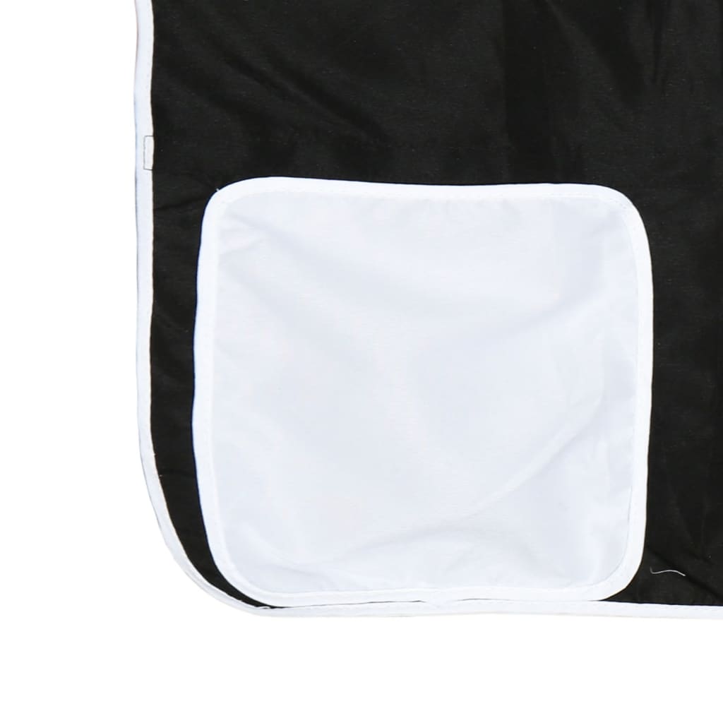 Závěsy na patrovou postel s věží bílé a černé polyester - obrázek 19