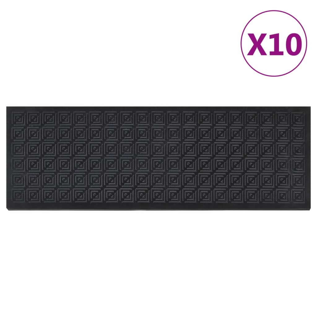 vidaXL Nášlapy na schody 10 ks 25 x 75 cm guma