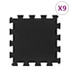 vidaXL kummist p&otilde;randamatid 9 tk, must, 16 mm, 30 x 30 cm