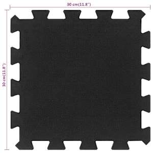 Gumové podlahové dlaždice 9 ks černé 16 mm 30 x 30 cm - obrázek 8