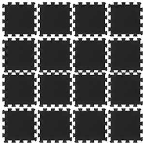 Gumové podlahové dlaždice 16 ks černé 16 mm 30 x 30 cm - obrázek 3