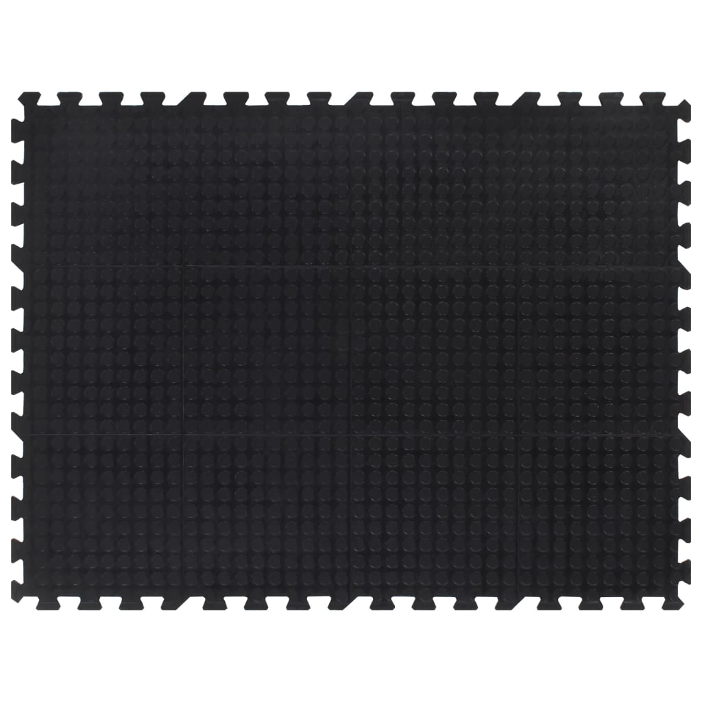 Gummi-Bodenfliese Schwarz 12 mm 90×120 cm