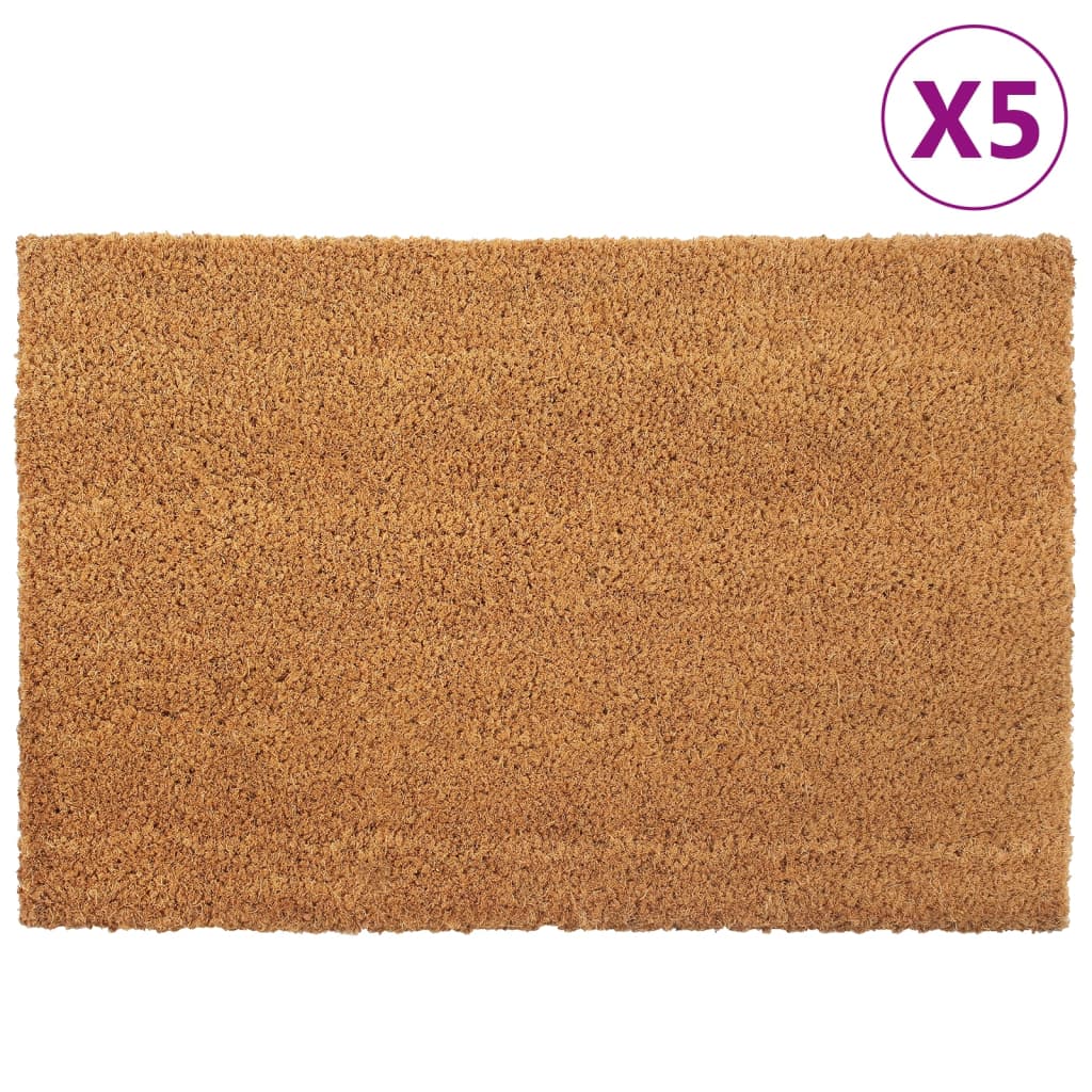 vidaXL Fußmatten 5 Stk. Natur 40x60 cm Kokosfaser Getuftet