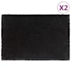 vidaXL uksematid 2 tk, must, 40 x 60 cm, flokeeritud kookoskiud