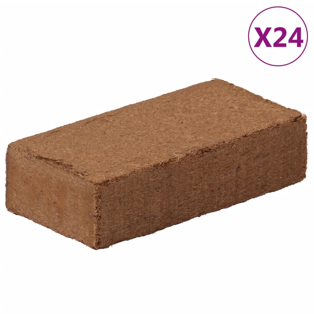 vidaXL Kokosové brikety 24 ks 650 g každá 15,6 kg celkem